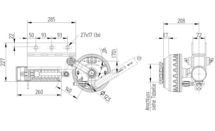 Spiral spring axle KLLB7
