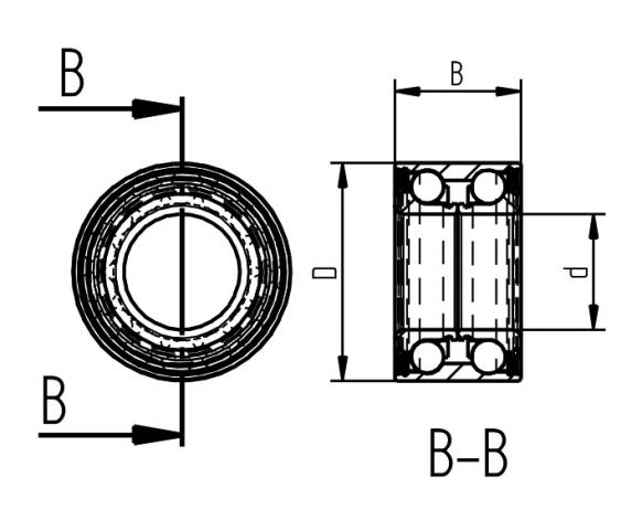 Angular ball bearing Ø 72 mm
