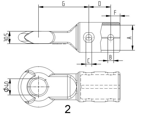 Drawbar eye "DIN 40"