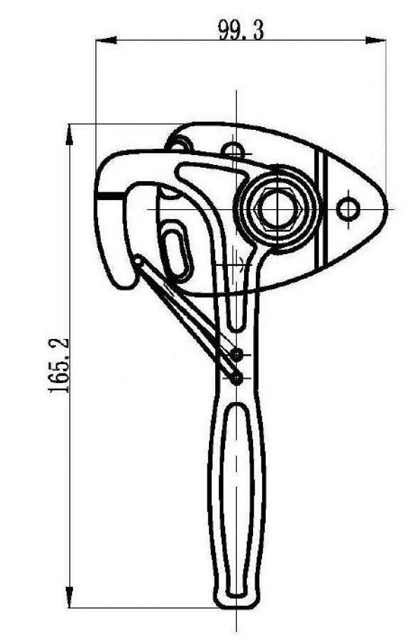 Angle lever lock right