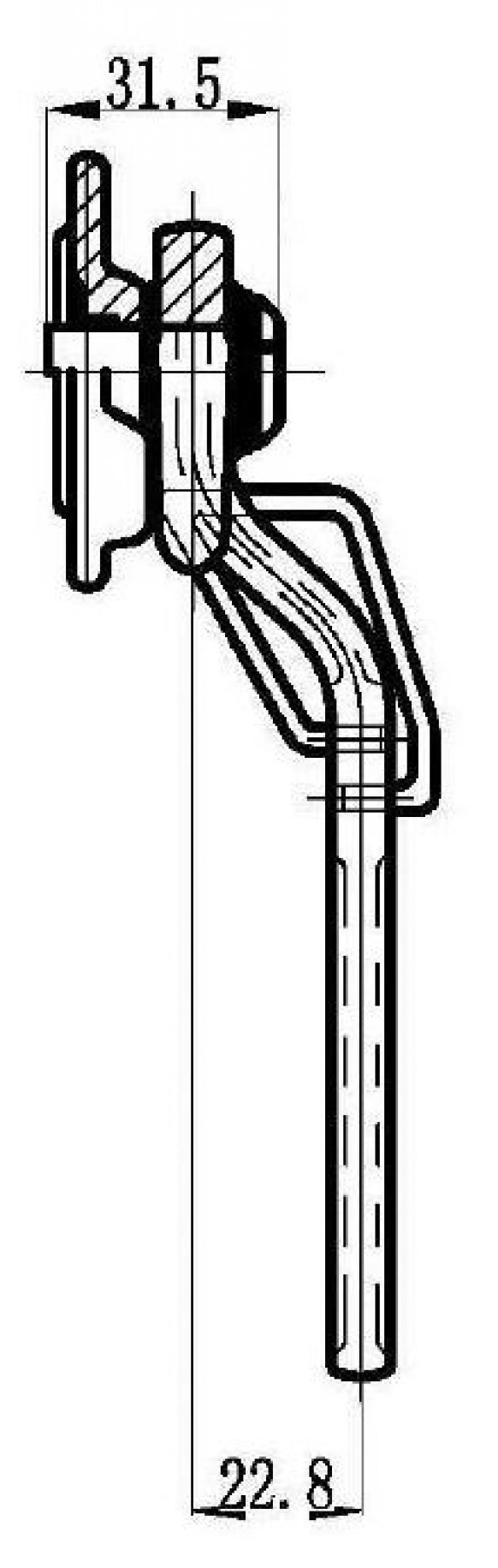 Angle lever lock right