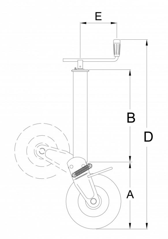 Support wheel for farm trailers