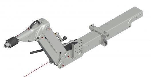 Overrun device height adjustable tube