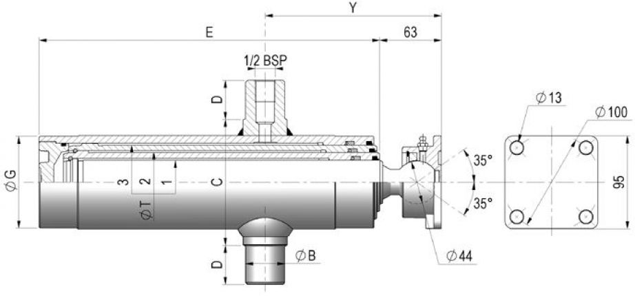 Hydraulic telescopic cylinder