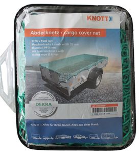 Load securing net with rubber cord